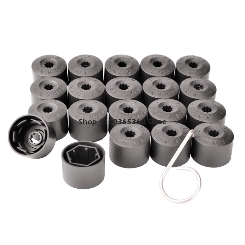 Cubierta de perno de tuerca de rueda de 17mm para VW Volkswagen Phaeton Lupo EOS Caddy Golf MK5 GTI Skoda, tapa de protección de tornillo de neumático