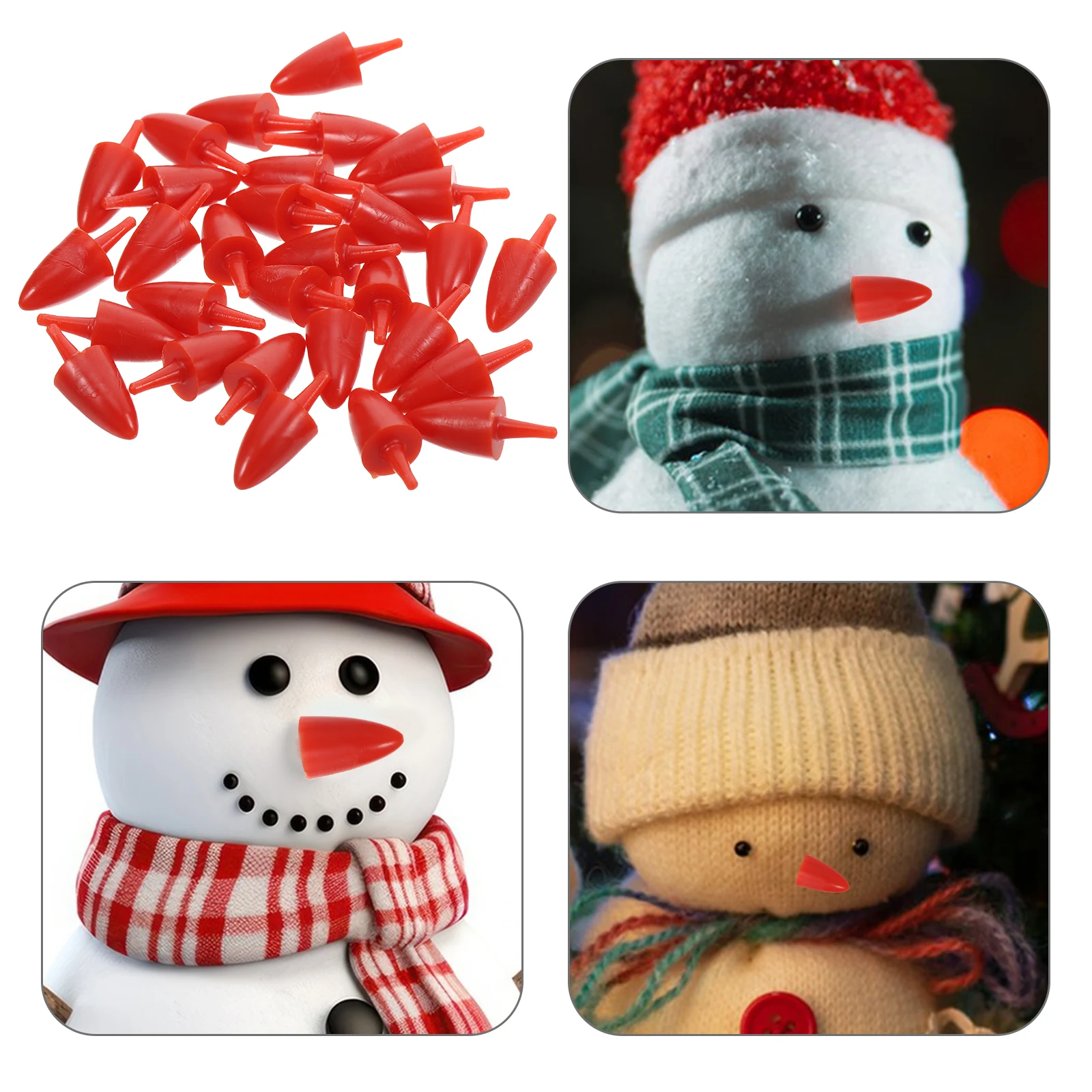

100 Pcs Snowman Nose Toy Indoor Carrot for Snowmen Crafts Building Kit Mini Carrots Applique