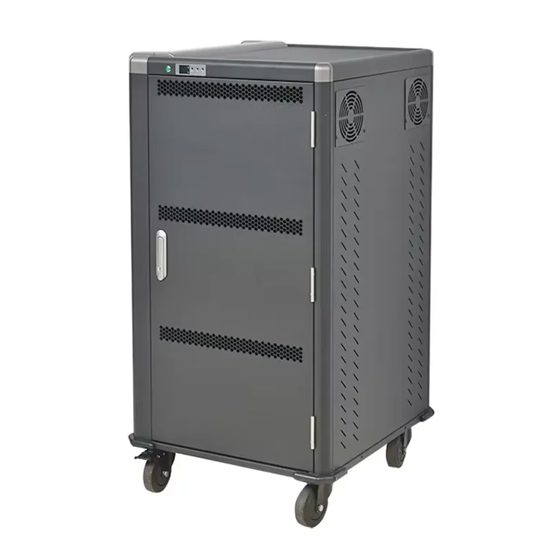 30 Slot Metal Charging Cart for Laptop Tablet with Remote Control LED Indicator Anti Surge Protection Model TN CHGC 30B2