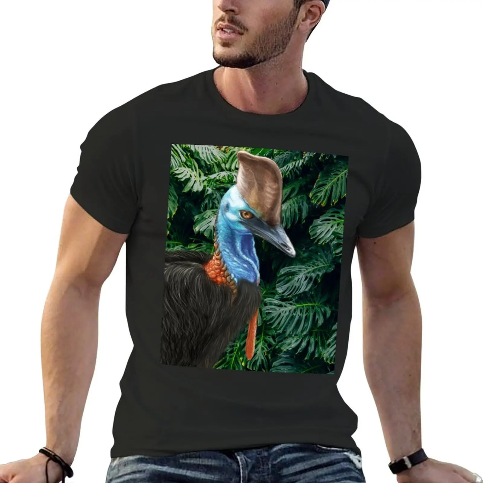 Jungle Cassowary - by Nadya Neklioudova T-shirt oversizeds korean fashion fitted t shirts for men