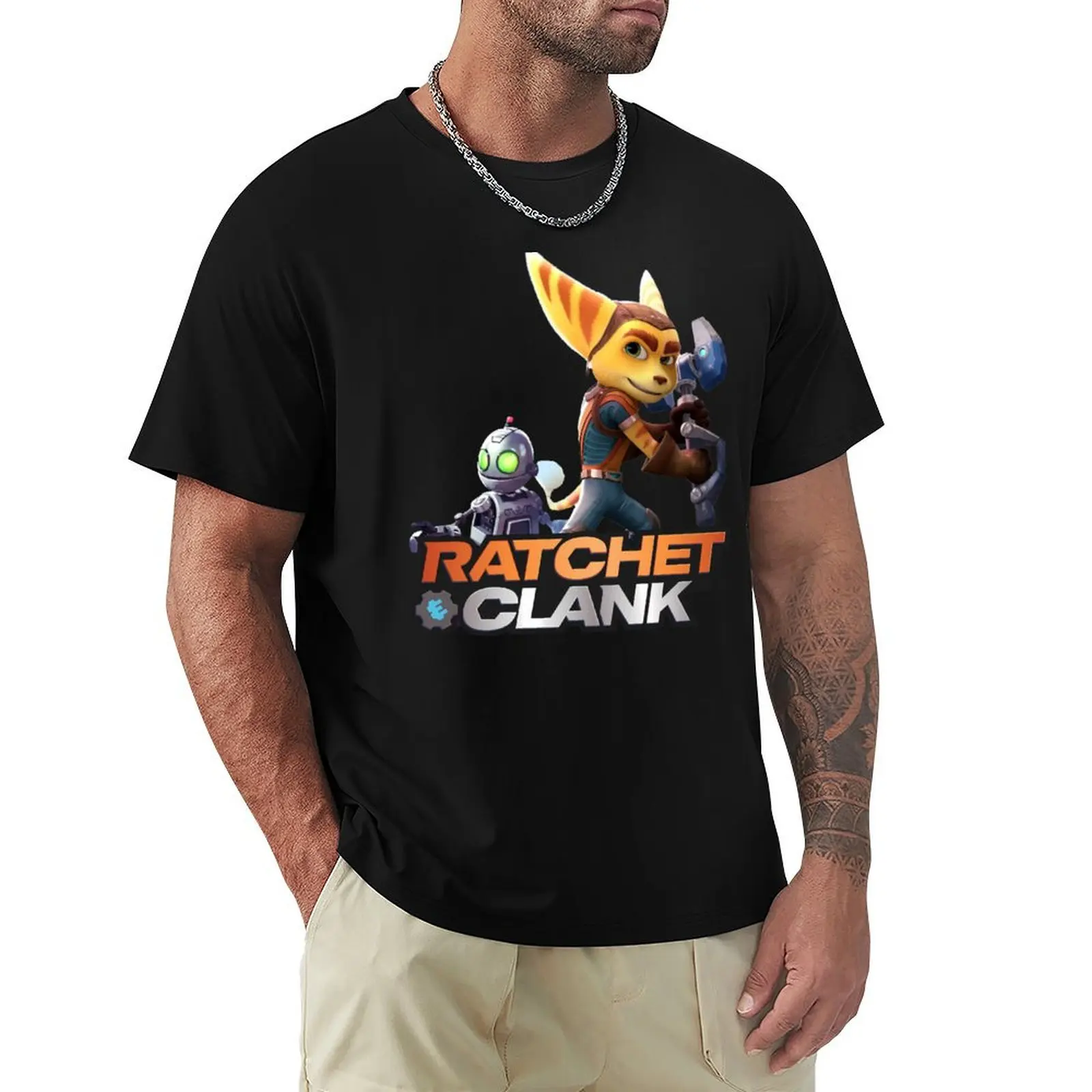 Ratchet and Clank T-Shirt Casual Simple Design Short Sleeve Shirt