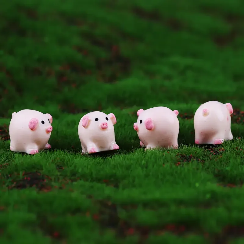 

5/10 Pcs Cute Resin Pig Figurines, Miniature Animal Decorations for Home Fairy Gardens and Micro Farms DIY Crafts Decorations