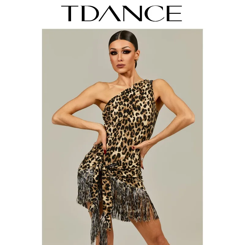 Customized TDANCE Latin Practice Dress [one-piece Lace Up Tassel Skirt] Hip Scarf Dynamic Class Uniform Performance GL-231