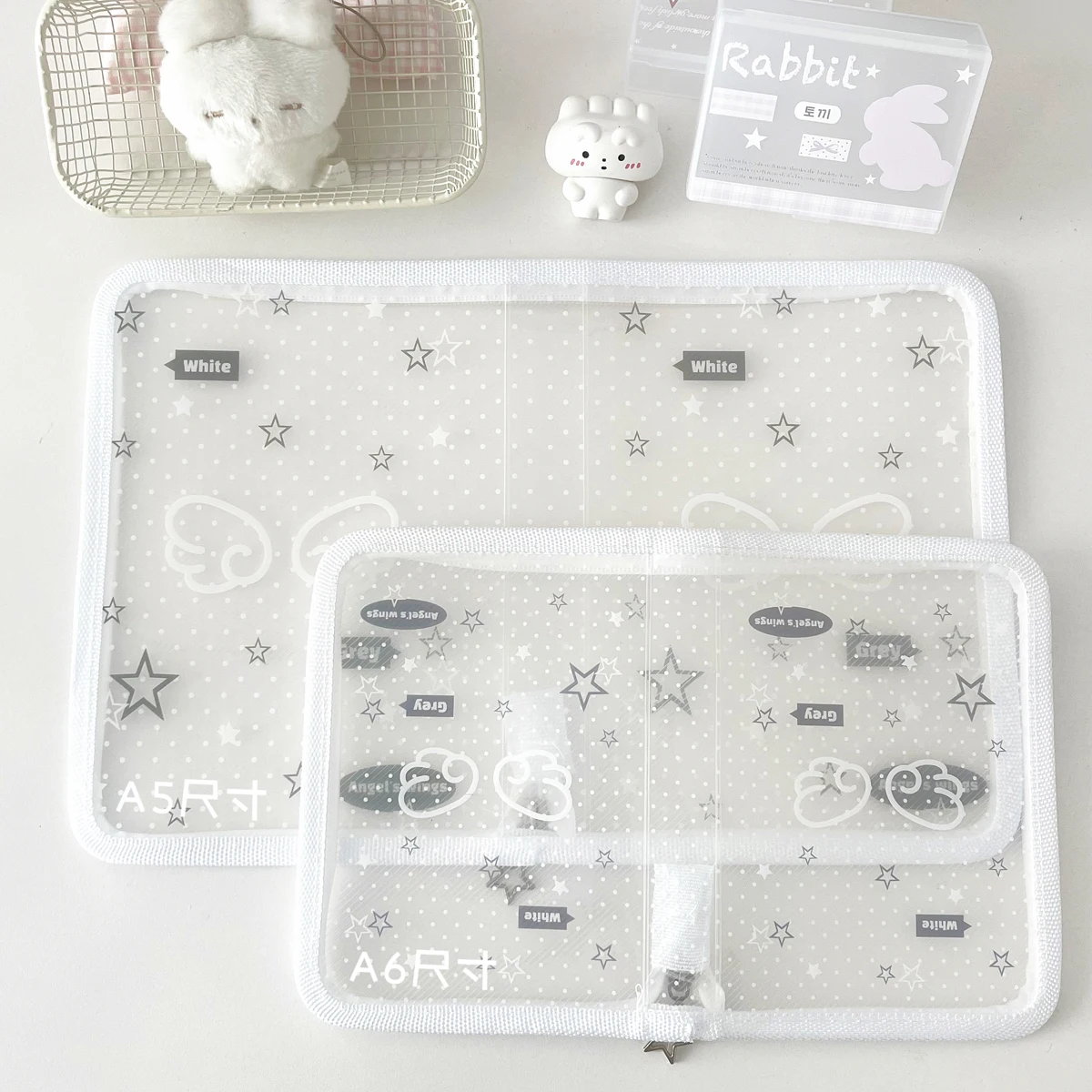 A5/A6 PP Twill Zipper Pouch Cute Stationery Storage Folder File Document Bag Zip File Folder School Office Supplies