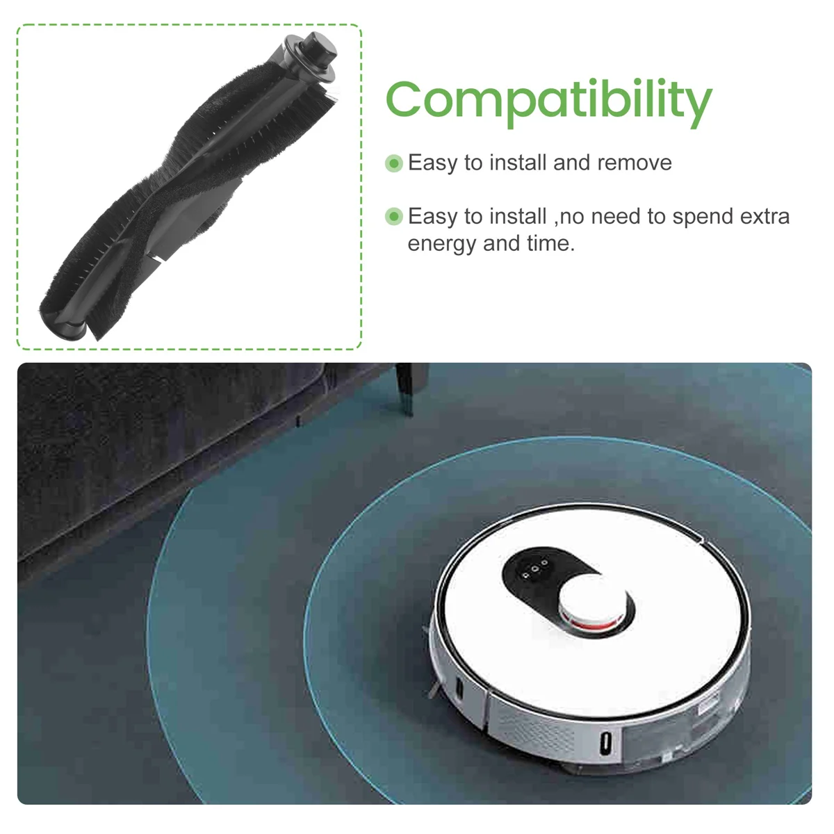 فرشاة الأسطوانة الرئيسية لـ Proscenic M7 Pro M8 M7 MAX، أجزاء أدوات التنظيف المنزلية القابلة للاستبدال_A66K