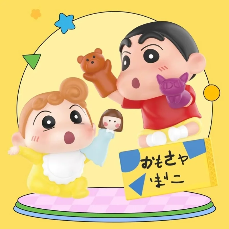 New Genuine Crayon Shin Chan Life Theatre Serie Blind Box Scene Handmade Pvc Model Desktop Ornament Mysterytoy New Year Kid Gift