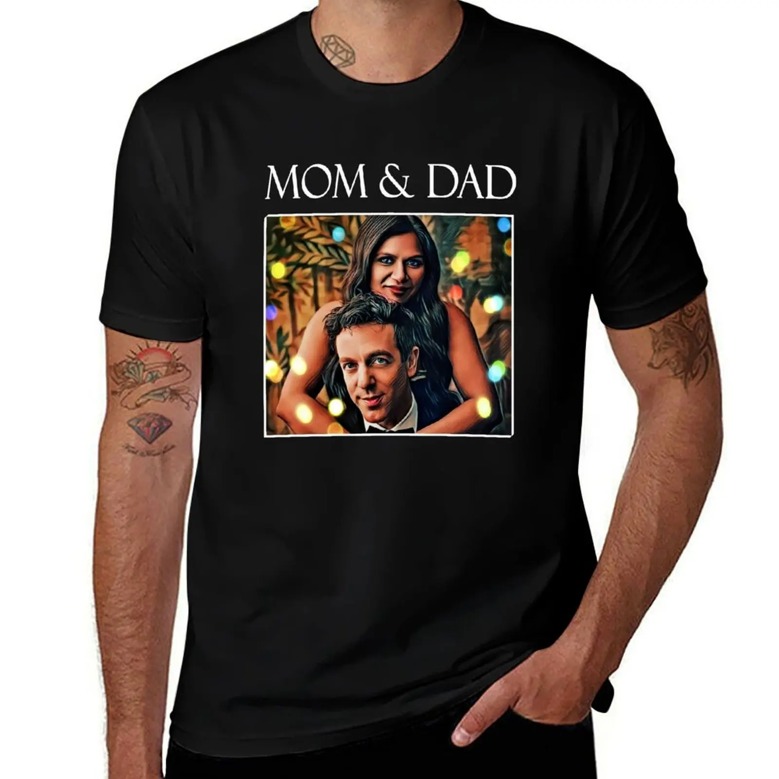 

Mindy Kaling BJ Novak - Mom & Dad T-Shirt men t shirt cotton 100% t shirts cotton 100% man t shirt designer T-Shirt