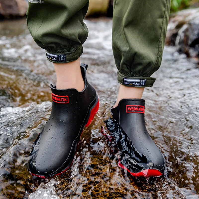 Winter Rain Boots Men Waterproof Warm Rubber Shoes for Husband Work and Safety Fishing Water Boots Man Warmed Galoshes Footwear