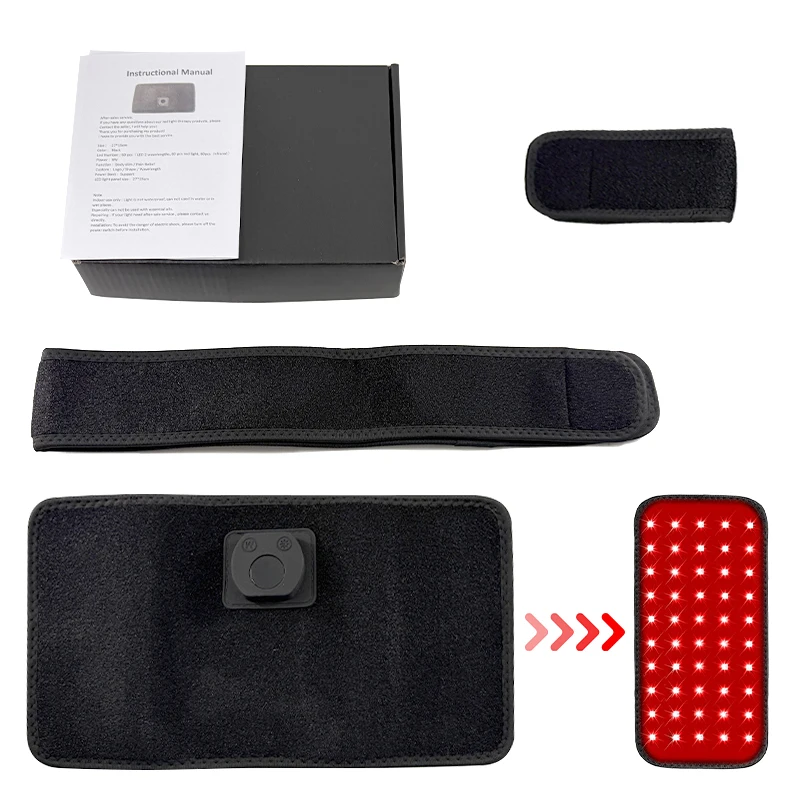 KEMOKO LED赤外線ライトセラピーパッド、体の痛みの深い治療に、背中、膝、手、足の緩和に、ポータブルホームパッド