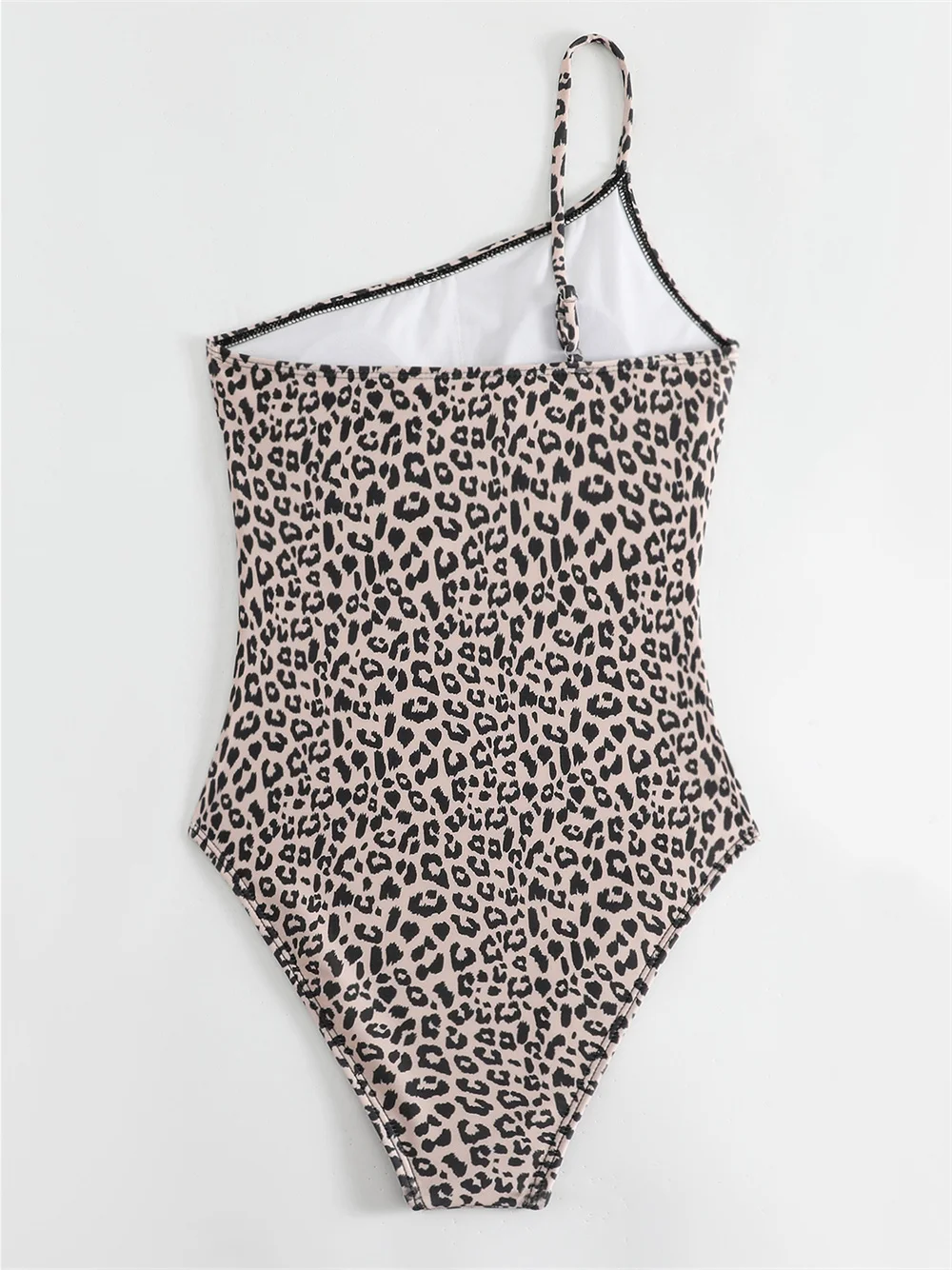Sexy Sling Leopard Bikini Swimsuit One-piece Pleated Bikinis Sets Vacation Swimwear Women Beach Swim Outfit Bathing Suit Biquini