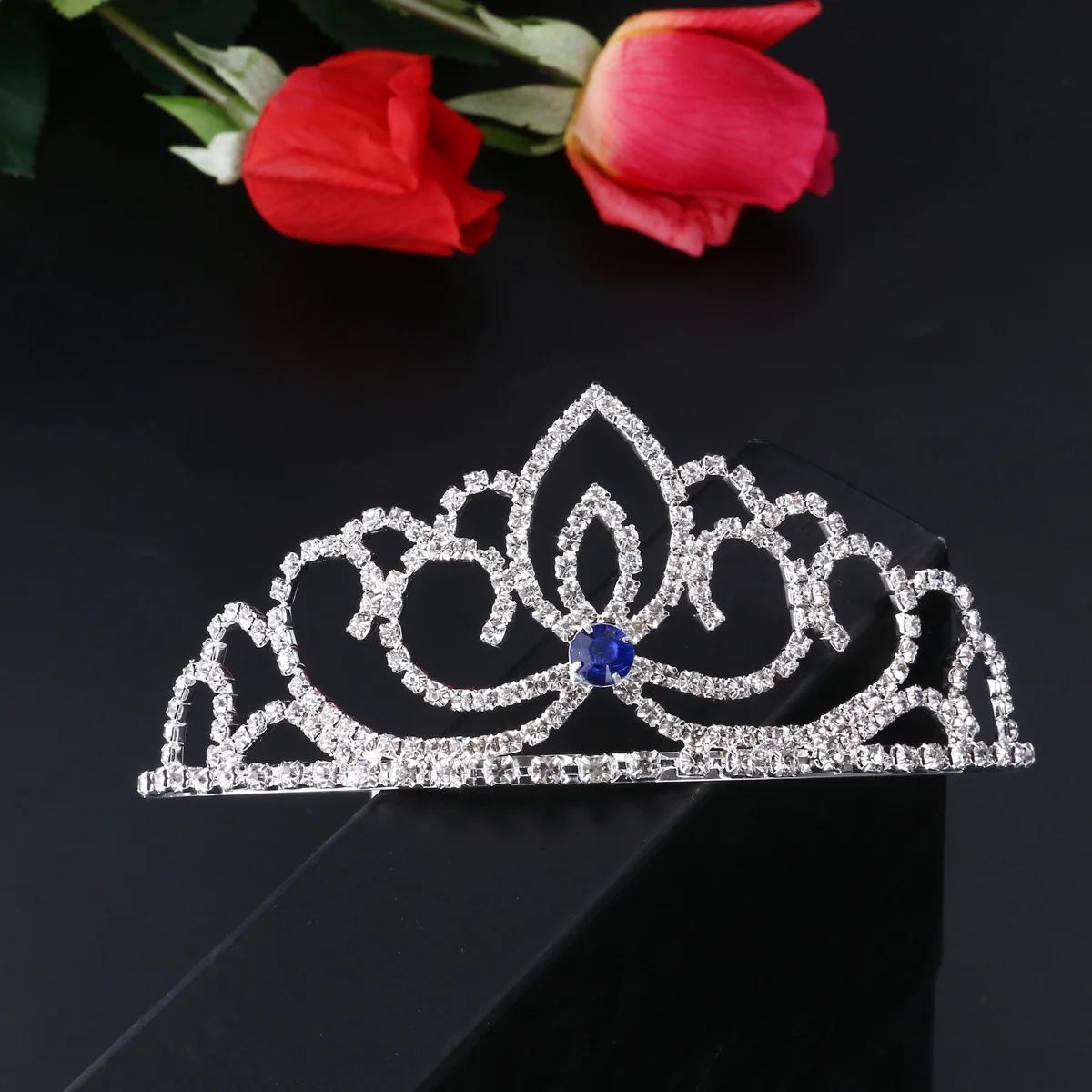 

Rhinestone Crown Hair Accessory Elegant Bridal Tiara Wedding Headgear Lightweight Durable Chic Design Bright