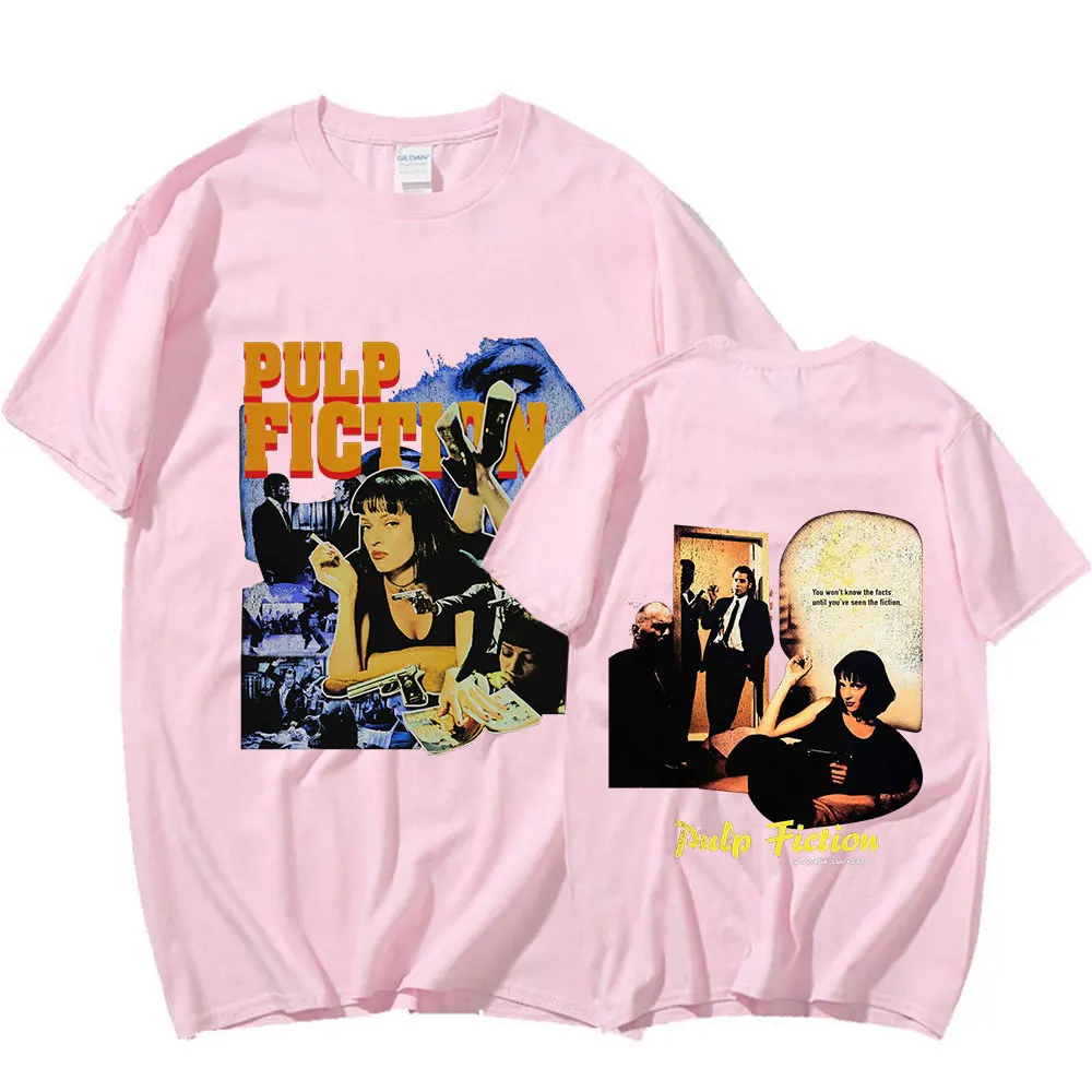 90s Movie Pulp Fiction Mia Wallace T Shirt Quentin Tarantino Men Women Fashion Vintage T-shirt Cotton Casual T-shirts Streetwear