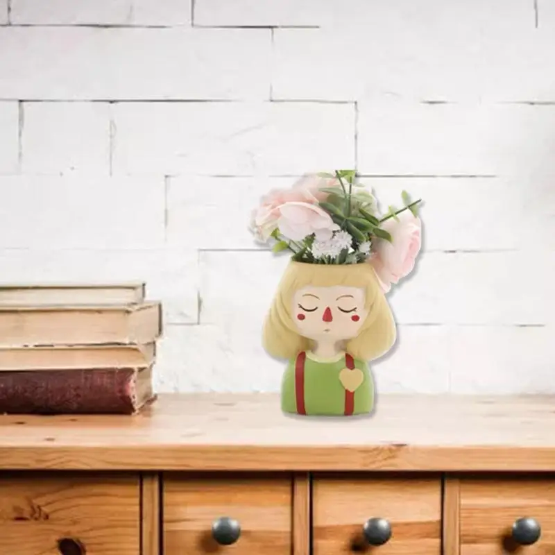 

Girl Flowerpot Epoxy Resin Mold Plant Pot Concrete Plaster Silicone Mould