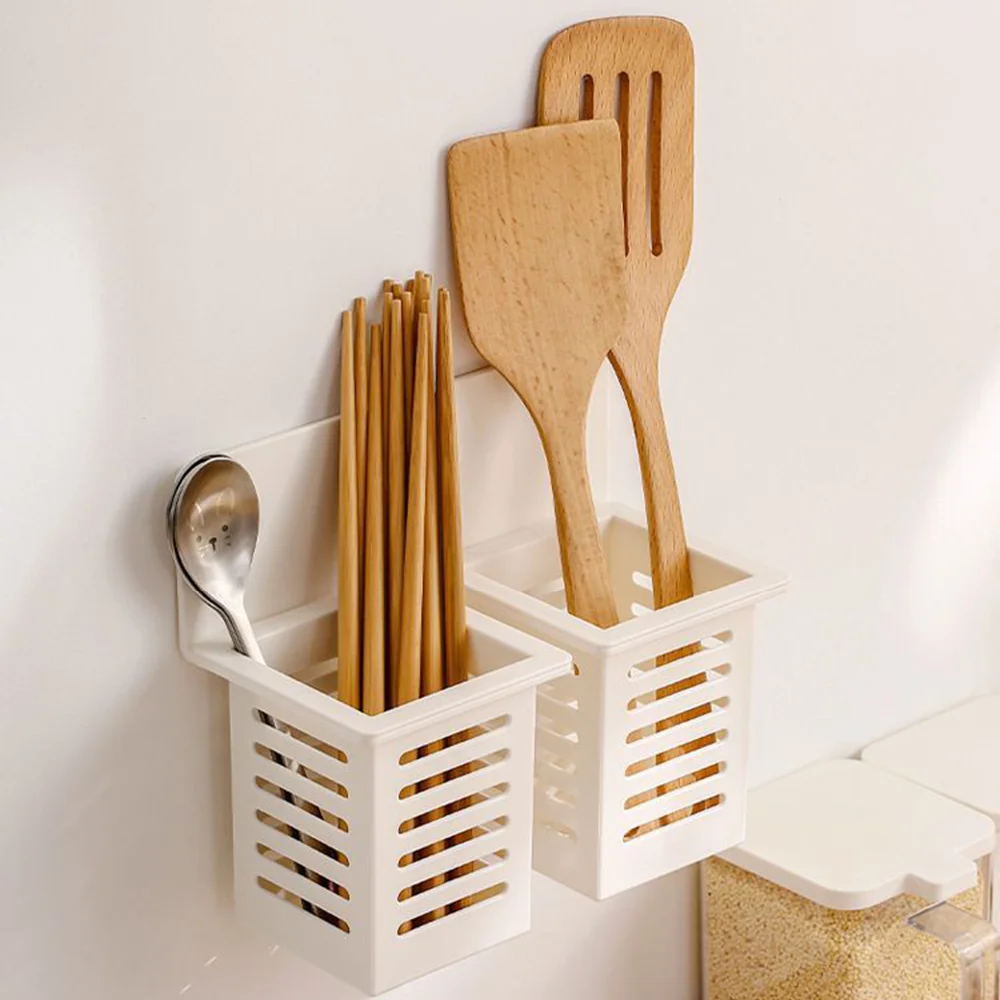 1PC Wall Mounted Toothbrush Holder Set For Bathroom Spoons And Forks Holder For Kitchen Space Saving Toothbrush Storage