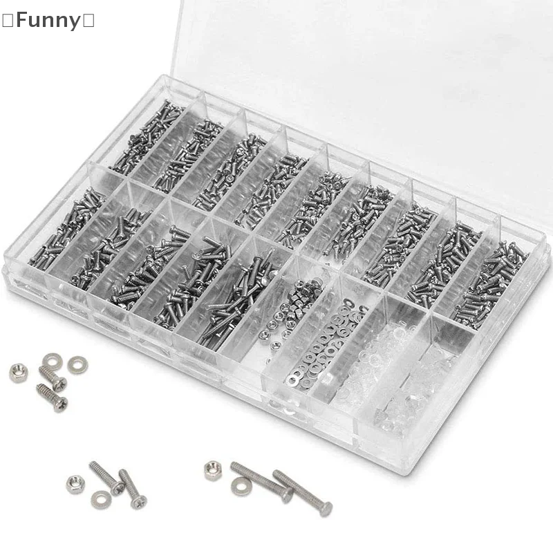 〔Funny〕Ultimate 18in1 Glasses Repair Screw Kit Precision Nose Pads Spacer Caps Frameless Screws For Eyeglass Adjustments Maint