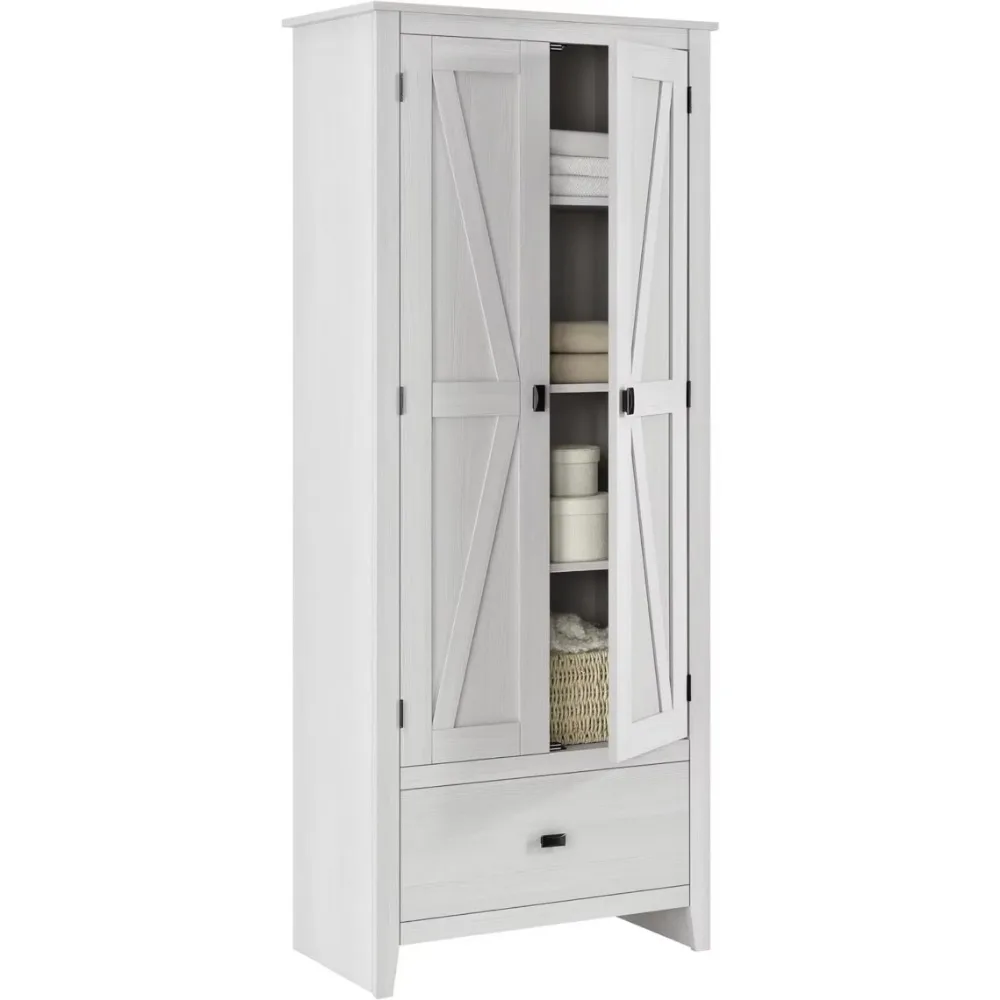 30" Wide Storage Cabinet, Ivory Pine，Kitchen pantry, Kitchen Pantry, multifunctional storage