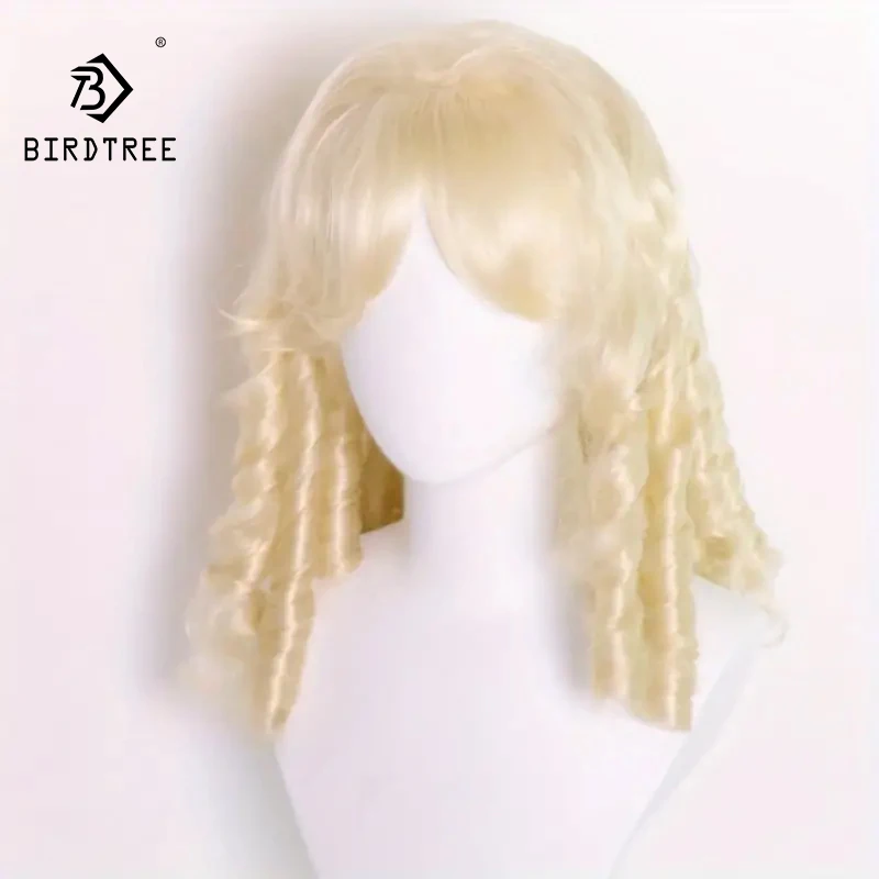 Princess-Inspired Golden Curly Wig With Rose Net Cap - Heat Resistant, Perfect For Daily Wear & Cosplay Parties J48801S