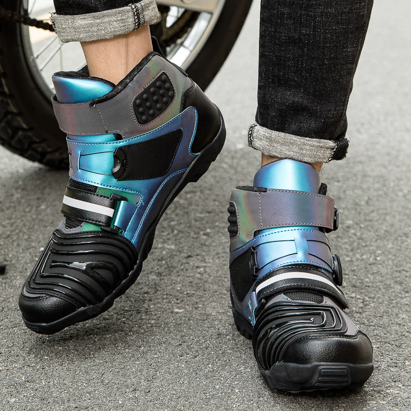 أحذية ركوب الدراجات النارية الواقية للجنسين، أحذية سباق جديدة للطرق الوعرة، أحذية ركوب الدراجات مضادة للانزلاق وقابلة للتنفس