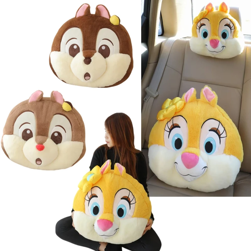 

Disney Clarice Chip Dale Headrest For Car Seat Back Cushion Plush Toy Soft Cuddly Pillow Stuffed Anime Plushies Birthday Gifts