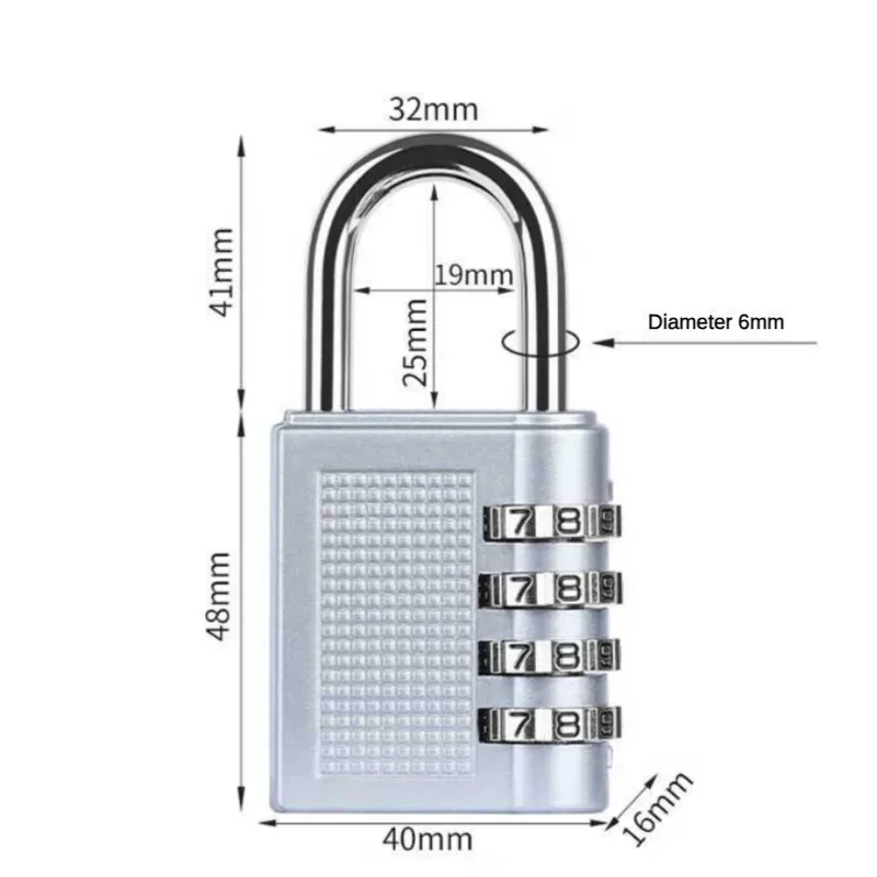 4 -digit Zinc Alloy Password Lock Outdoor Waterproof Heavy Hanging Lock Suitable for Outdoor Schools and Home Hardware Locks