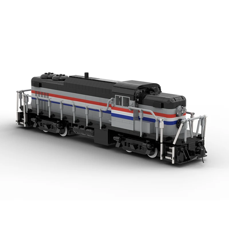 

1247PCS MOC ALCO RS-3M Commuter Train Modular Building Blocks Model DIY Locomotive Passenger Railway Toy Gift