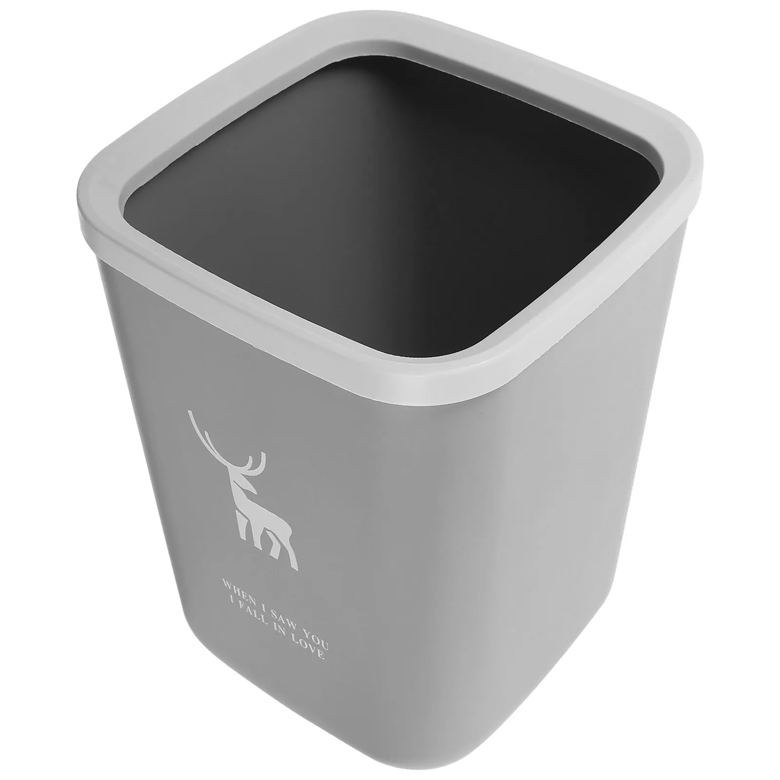 

Large Opening No Lid Plastic Trash Bin for Bedroom Living Room Kitchen Bathroom Office Home Use Easy Clean Reusable PP Household