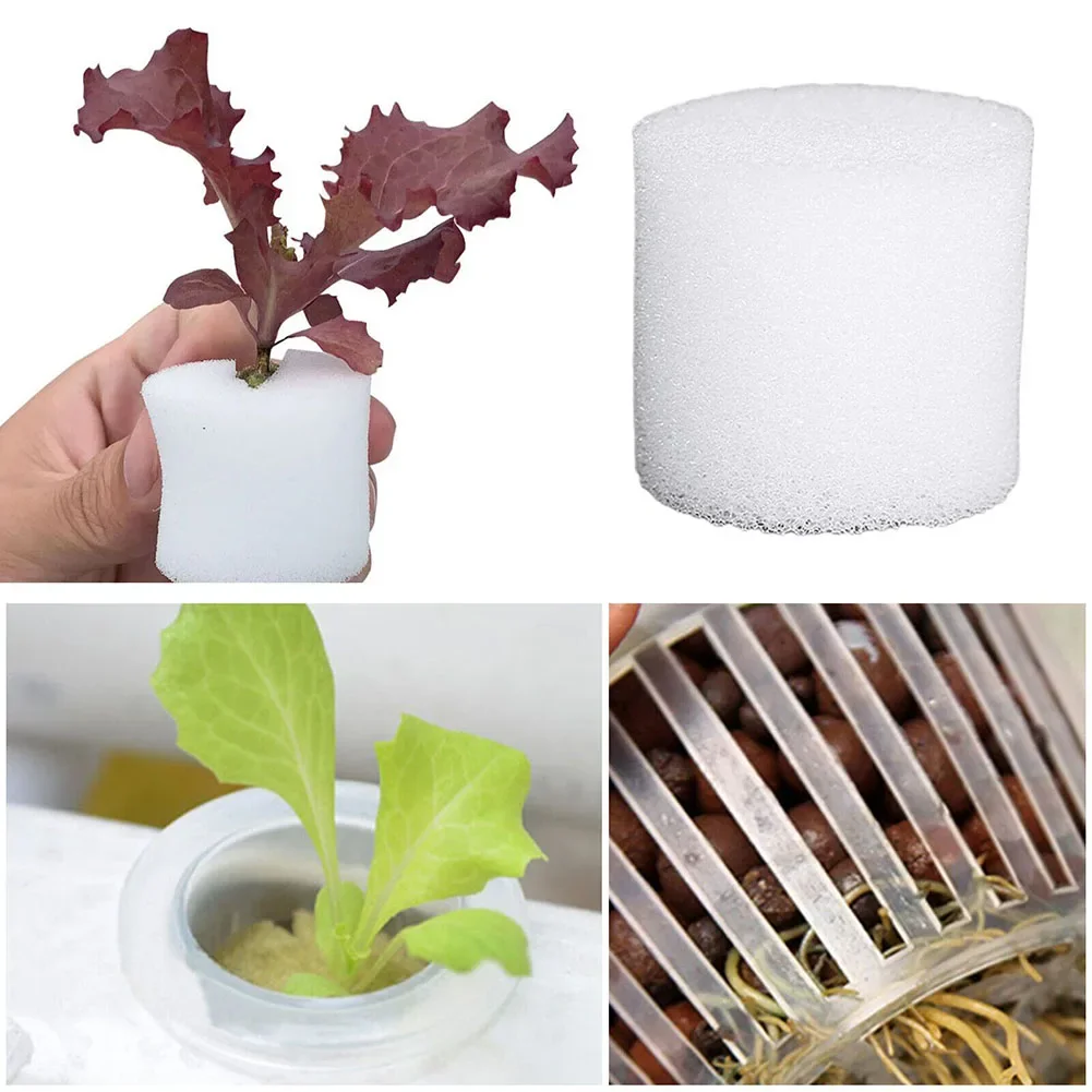 100PCS Soilless Hydroponic Sponge Garden Vegetable Soilless Planting Sponge Nursery Pots Foam Plants Root Fixed Sponge