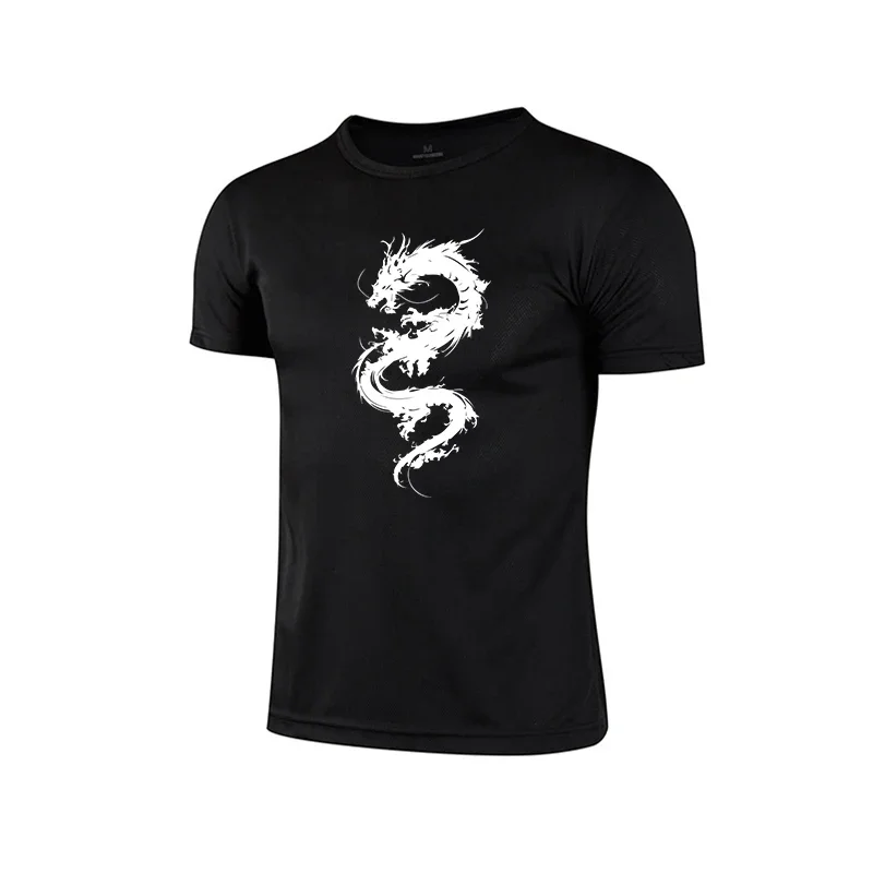 2026 Mens T-shirt Print Casual Exercise Short Sleeve Outdoor Gym Sports Jogging Clothing Summer Hot Sales Quick-Drying Mesh Tees