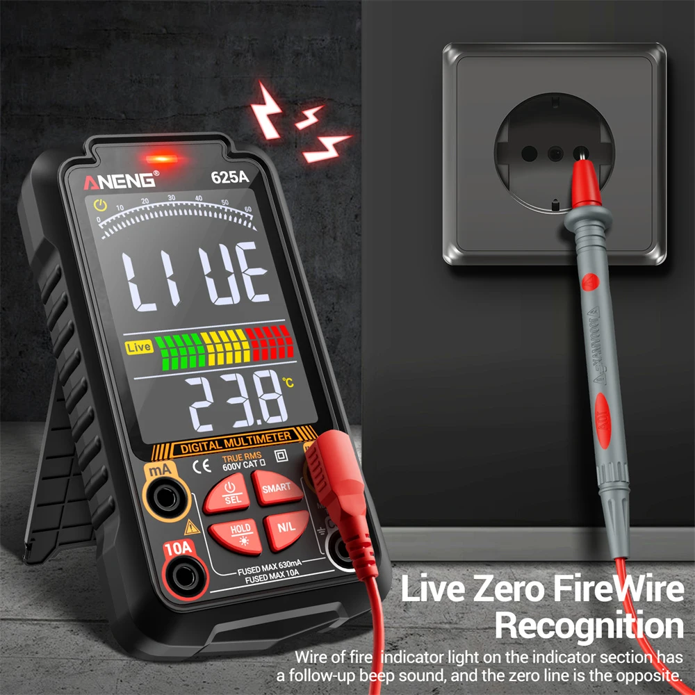 625A Multimeters 1000V Current/Voltage Multimetro VA Color Testers 60MOhm 10A Display Meter USB Type-c Charge Test Tools