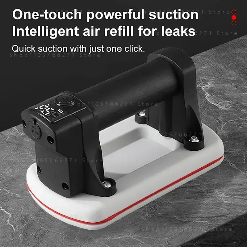 Intelligent Electric Suction Cup Double-layered Rubber Base LED Digital Display Glass Tile Vacuum Air Suction Cup Handling Tools