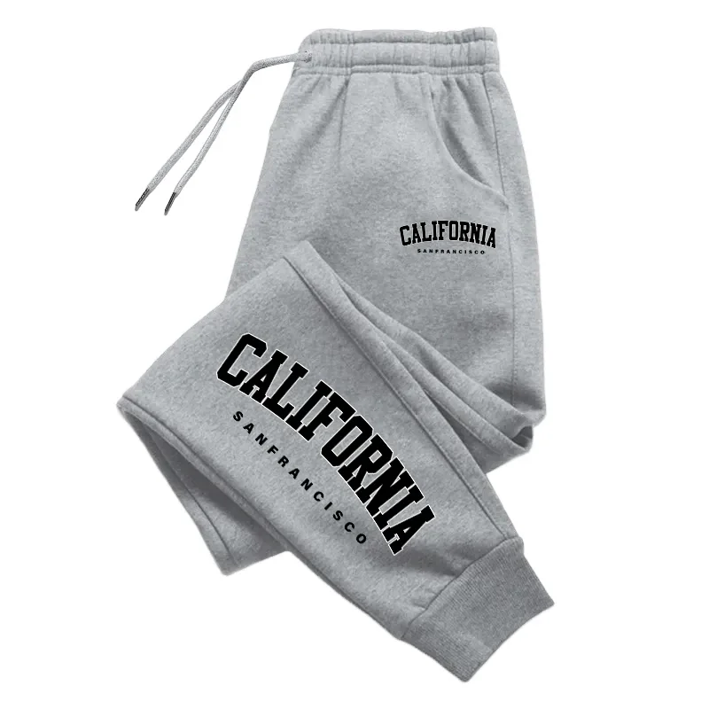 Lässige Jogginghose für Damen, ganzjährig, für Zuhause, Outdoor, Komfort, Yoga, Fitness, vielseitige Hose in reiner Farbe, Jogginghose mit kalifornischem Aufdruck – Detail 5