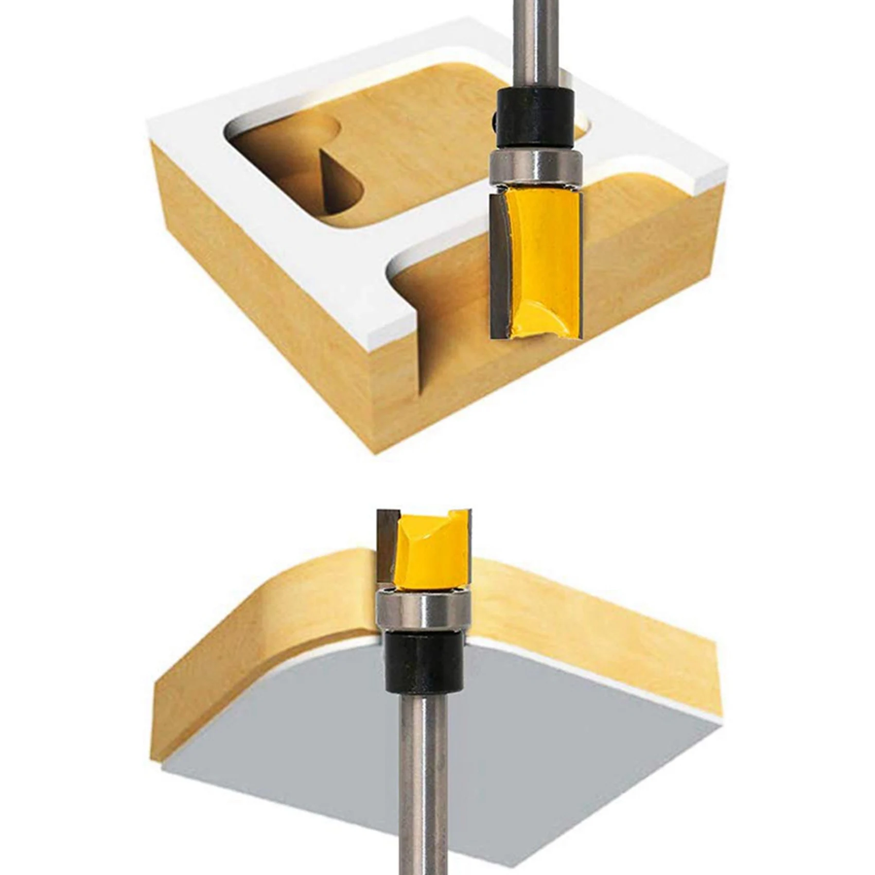 ABBN-8Pcs Flush Trim Router Bits Top Bearing Router Bit 1/4 Inch Shank Straight Pattern Template Router Bit