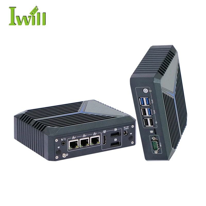 DC 12V mini computer with SIM slot quad core J6412 quad core fanless industrial pos mini pc for digital signage