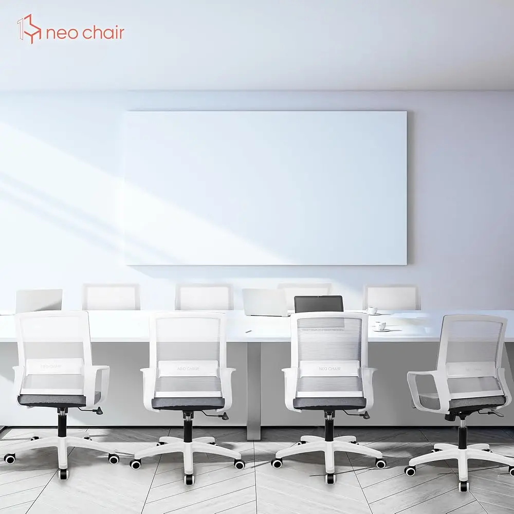 Office Chair Gaming Desk Computer Chair Ergonomic Mesh Mid Ba With Wheels Lumbar Support Comfy Swivel Adjustable For Home