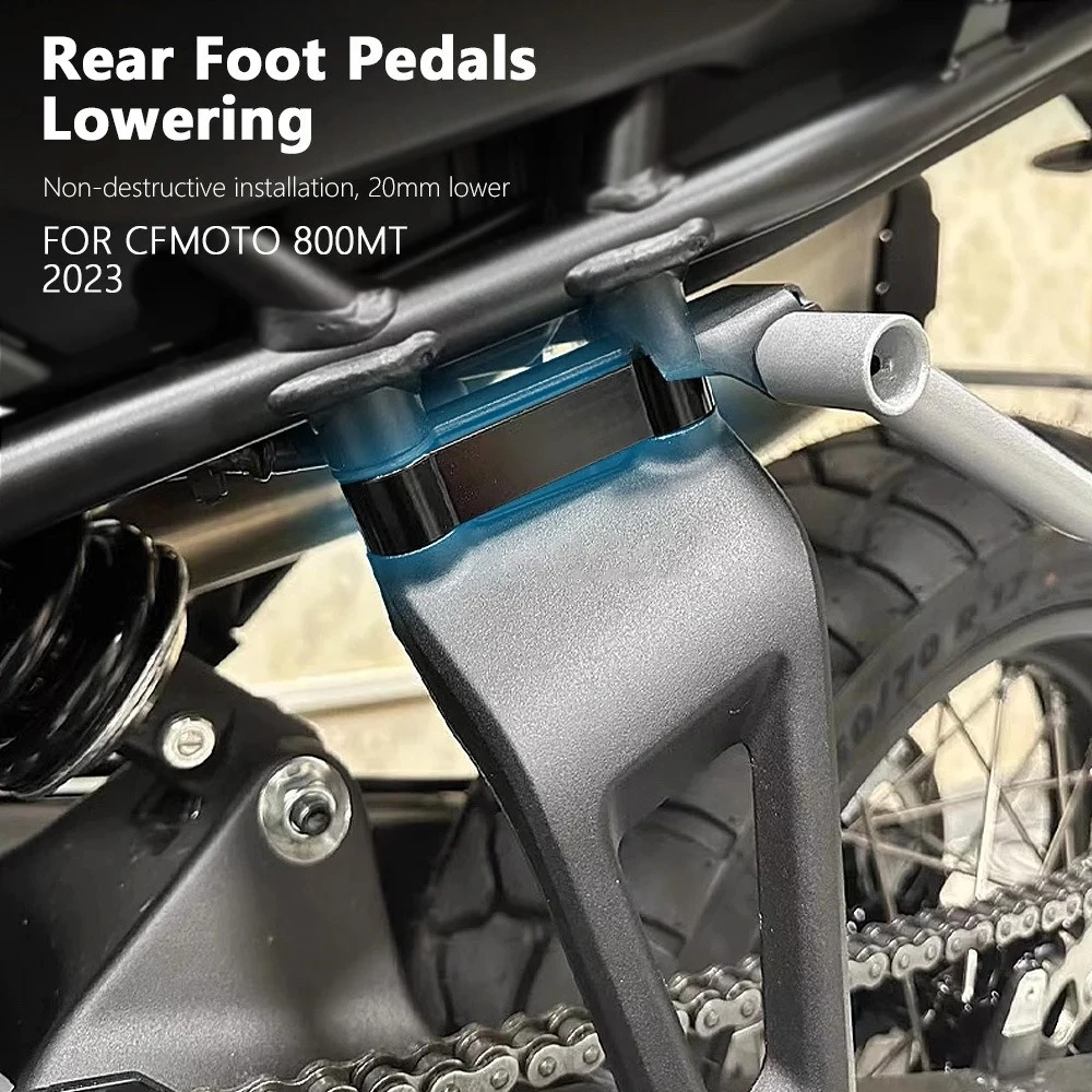Motorcycle Equipments applicable to CFMOTO Chunfeng 800MT. The foot pegs for the passenger footrest are lowered by 20mm.