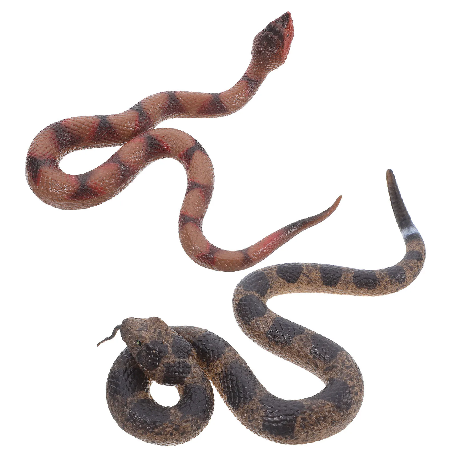 

2 Pcs Garden Snake Figurine Lifelike Snakes Realistic Fake Faux Flexible Toy Rubber Prank Toys Figurines for Pranks