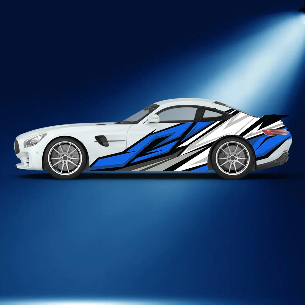 Colorful Lightning Stripes Pattern Car Side Sticker Vinyl Self-adhesive Paper Motorsport Paint Decal Suitable for Car Truck Suv