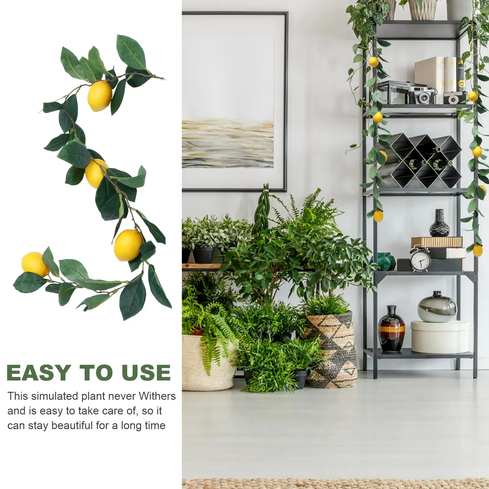 

Lemon House Decor Simulated Plastic Fruits Decoration Summer Hanging Adornment Rattan Ornament Stylish Premium Material Bright