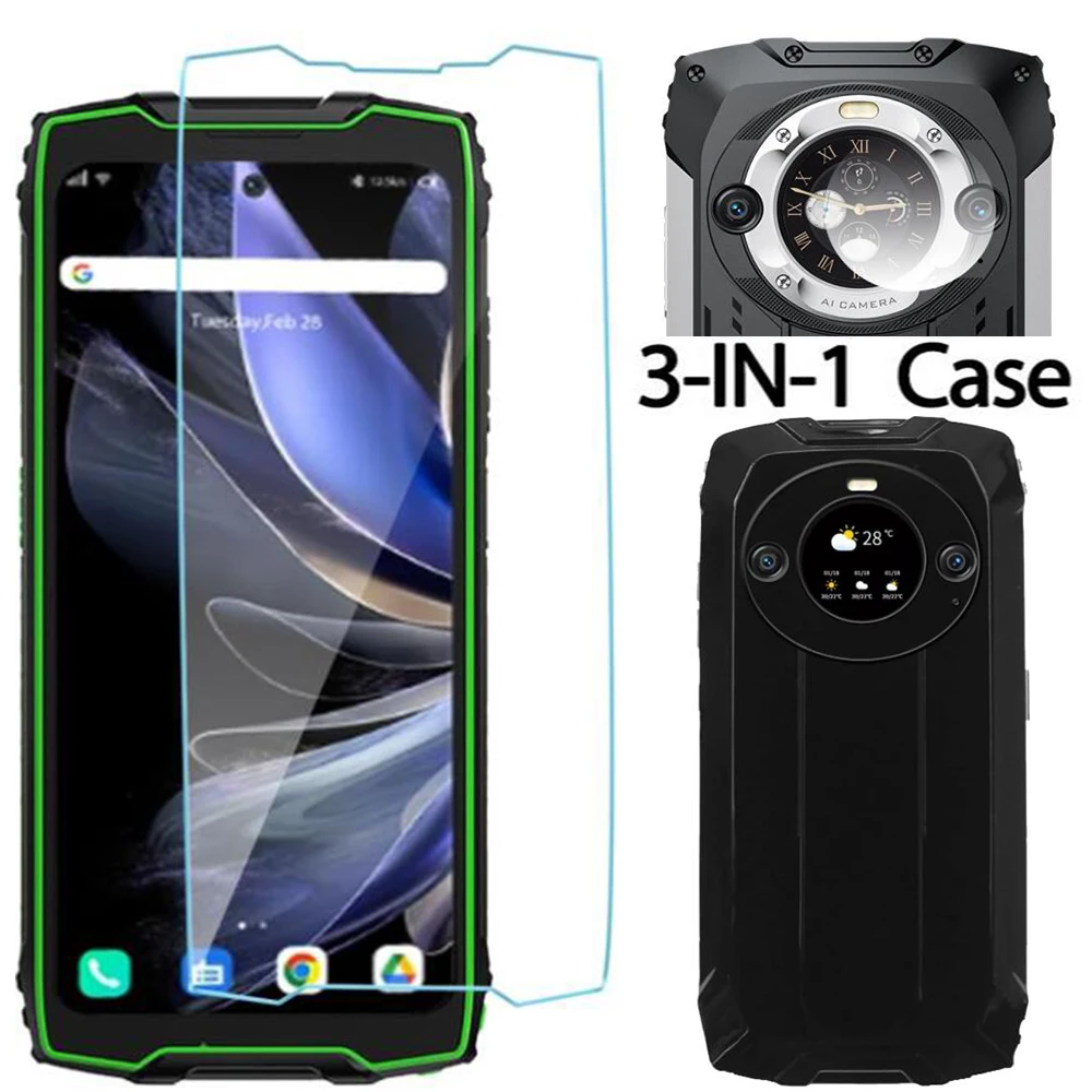 3 in 1 Glass Case For Blackview BV9300 Pro Tempered Glass Camera Lens Protective Film For Blackview BV9300 Pro Screen Protector