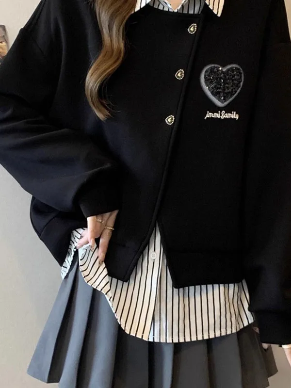 Felpa lunga Sve patchwork Faionable da donna taglie forti Primavera Autunno che copre la pancia Top alla moda, vestibilità ampia e comoda