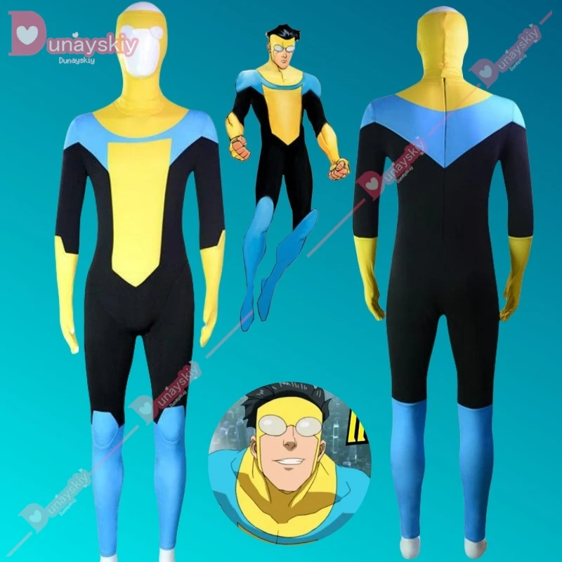 Mark Cosplay Grayson Jumpsuits Costume Cartoon Invincible Roleplay Outfits Male Disguise Bodysuit Halloween Party Suit