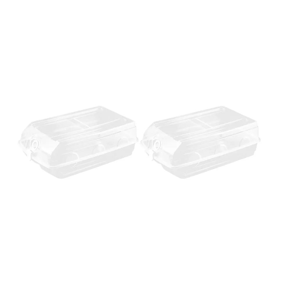 

2Pcs Shoes Storage Box Large Transparent Thickened Plastic Shoe Box Stackable Anti-Dust Organizer for Men Women Shoes