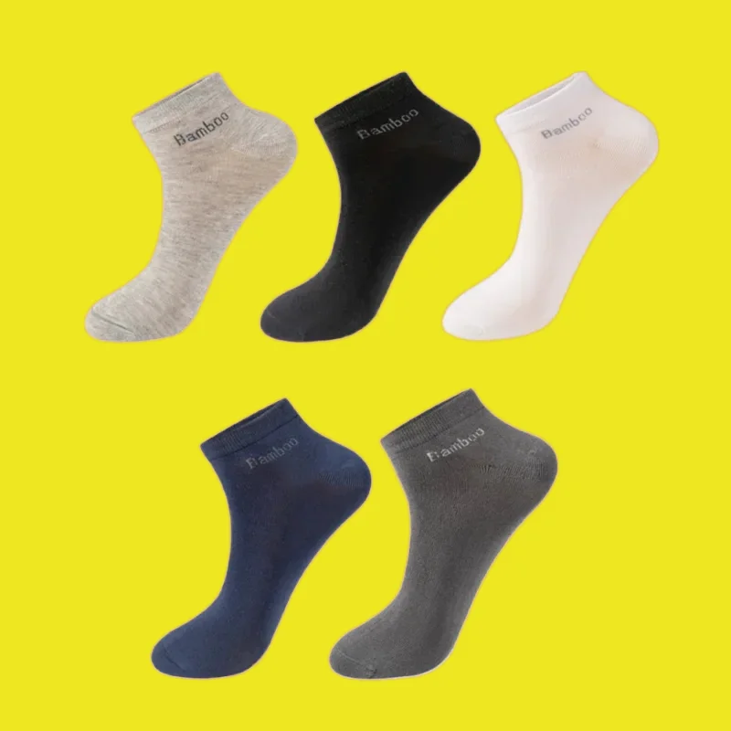 

10 Pairs High Quality Men's Bamboo Fiber Short Socks Breathable Business Sports Socks Casual Anti-Bacterial Male Ankle Socks