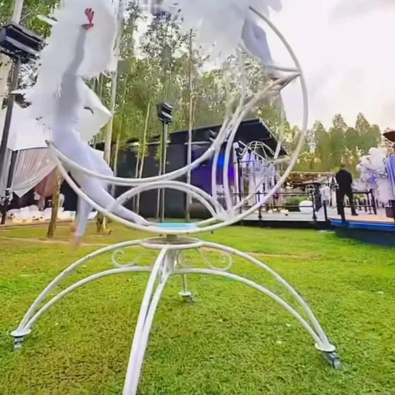 Acrobatic props spinning the moon