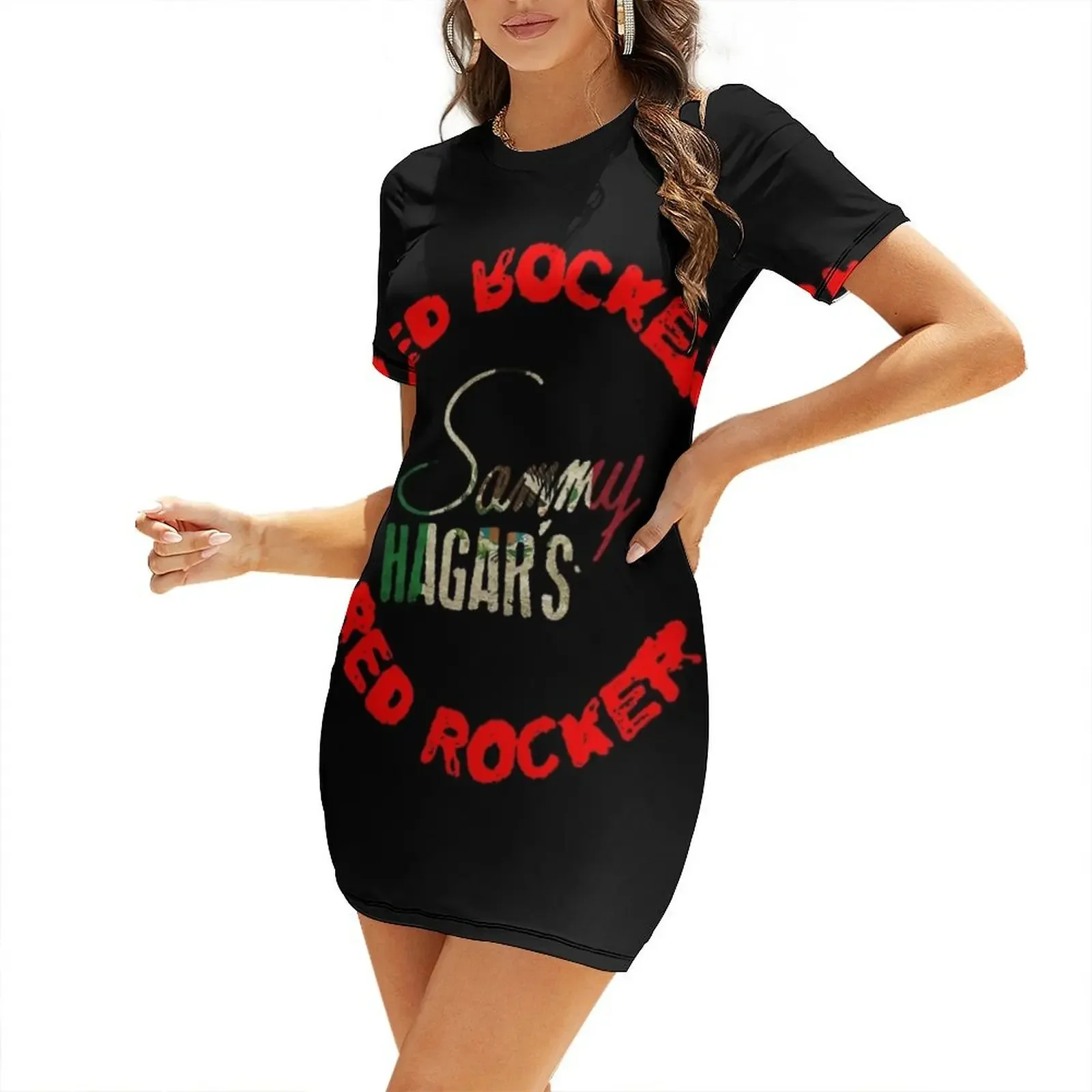 

The Hagar's red rocker Short-Sleeved Dress clothing women summer 2025 Dresses summer dress daily Dress