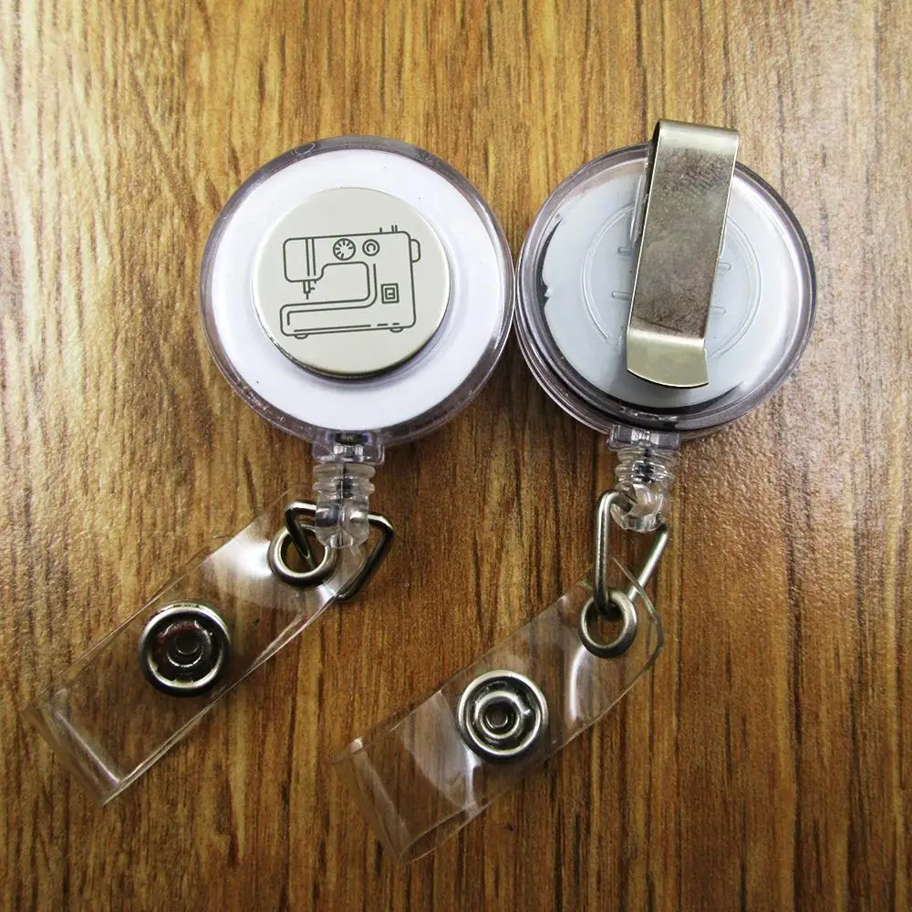 3pcs/lot Sewing Machine ID Badge Reel gift for him/her friend family retractable recoil id badge holder work fun