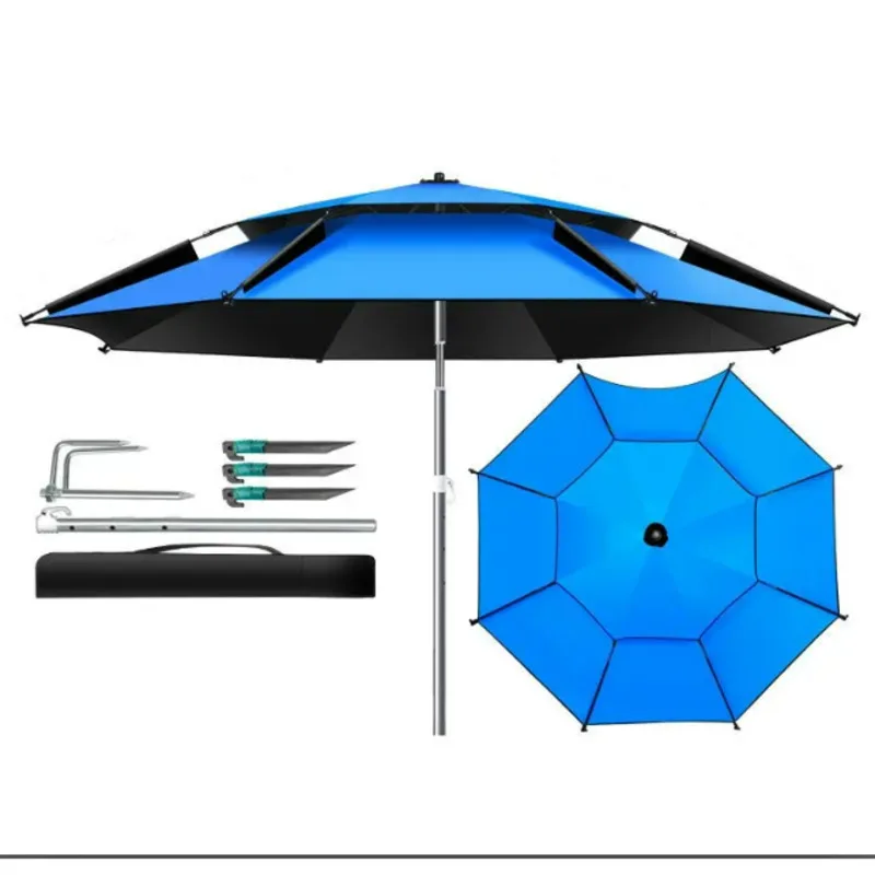 Large Fishing Umbrella Thickened Cloth Portable Rainstorm Resistant 360° Universal Fishing Umbrella For Camping Garden Patio