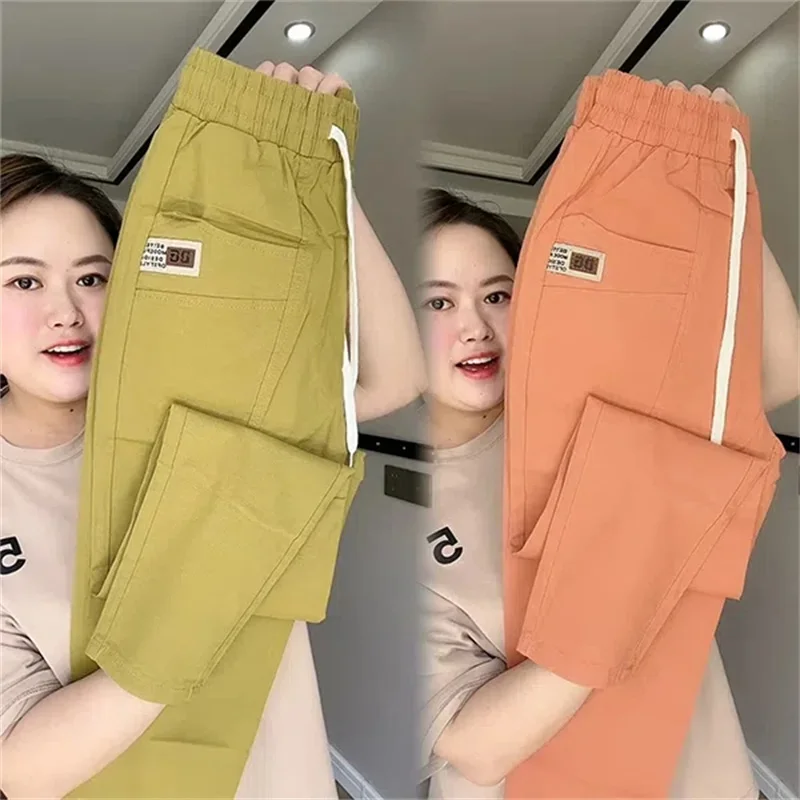 Cotton Linen Nine Pants Women Spring Summer Thin Section 2025 New Harun Feet Trousers Ladies Slim Joker Radish Pants Female