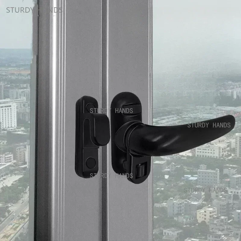 

1set of Aluminum Alloy Door and Window Handles Casement Windows Seven Shaped Handles Left and Right Inner and Outer Window Locks