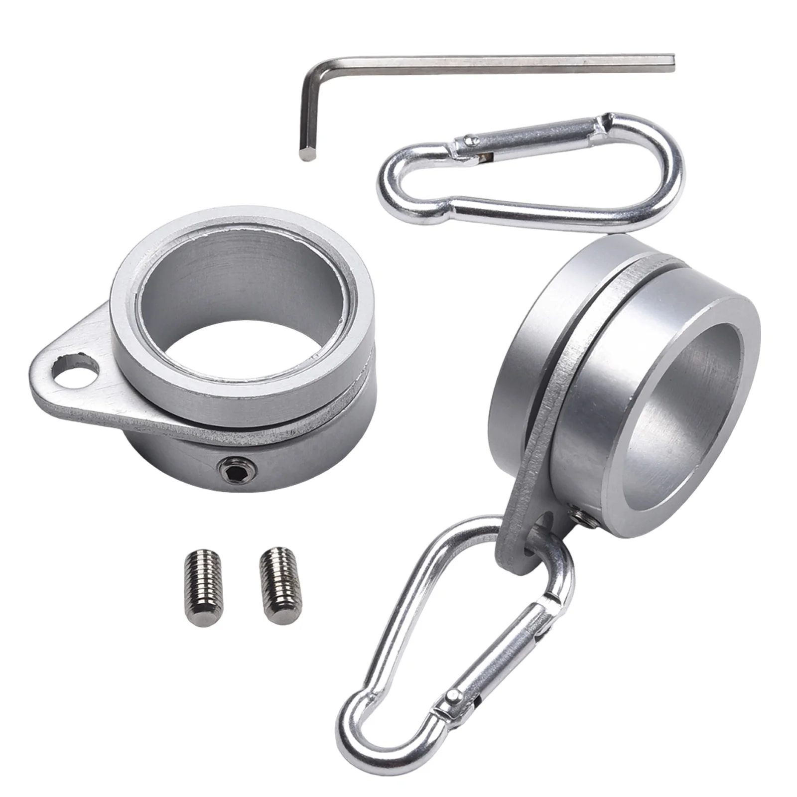 2 Pcs Flag Pole Rings Flagpole Flag Mounting Rings With Carabiners AntiWrap For 0.75-1 In Pole For 360° Rotating
